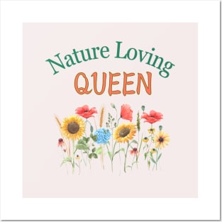 'Nature Loving Queen' Poppies and Sunflowers Tee, gardening lover hobby Posters and Art